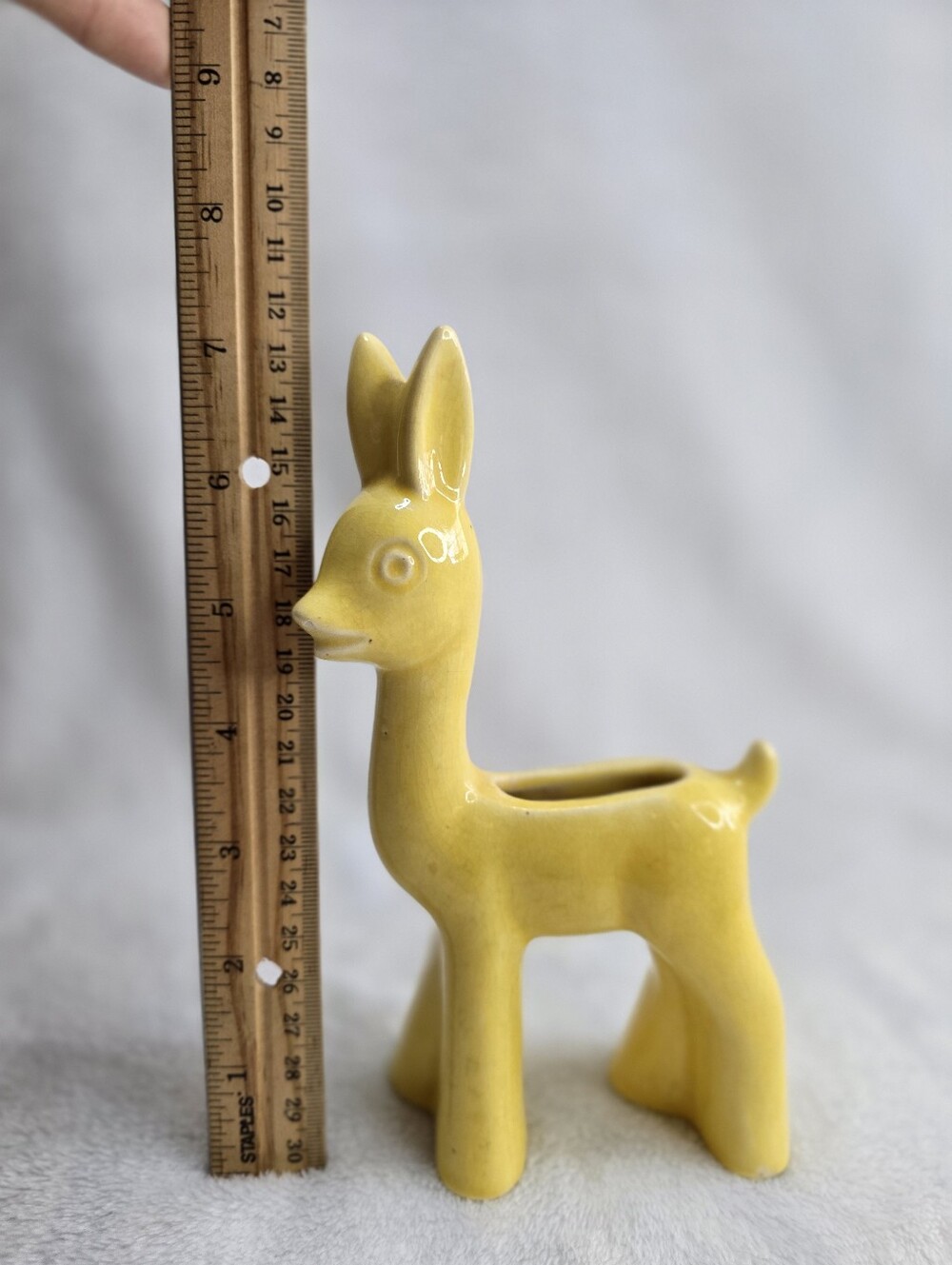 Vintage Yellow Shawnee Pottery Deer Succulent Planter Whimsy - Picture 6 of 7